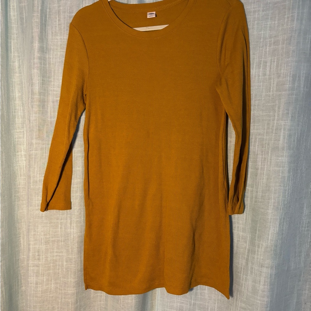 Old Navy Mustard Long Sleeve Dress